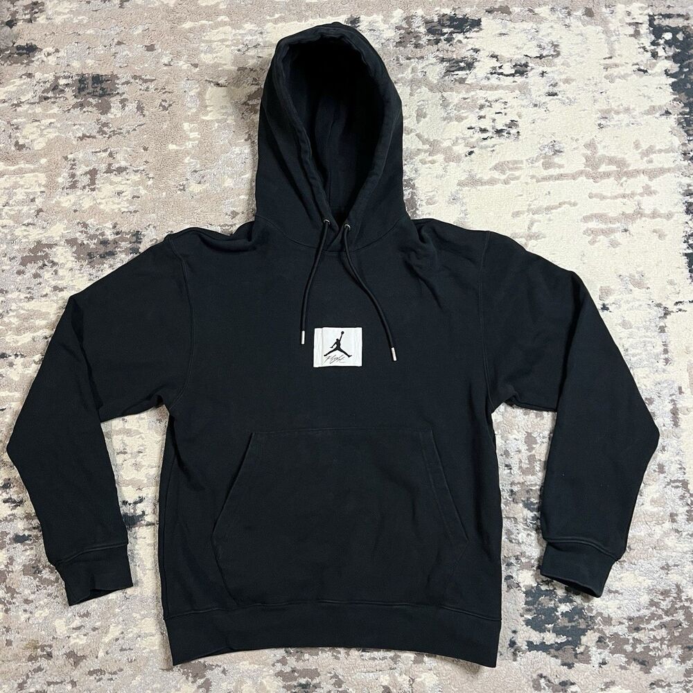 Nike Jordan Hoodie Mens Sz Small Black Essentials Flight Jumpman Logo Cotton